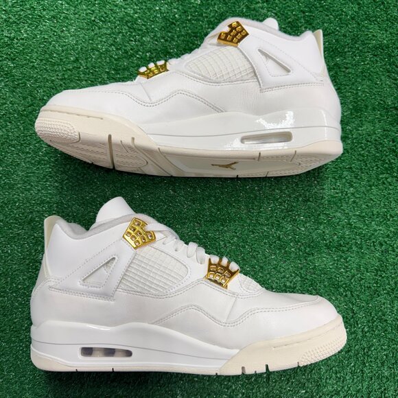 Nike Jordan 4 Retro Metallic Gold B Grade AQ9129-170 VNDS WMNS Sz 10 / Mens 8.5 - Picture 4 of 7